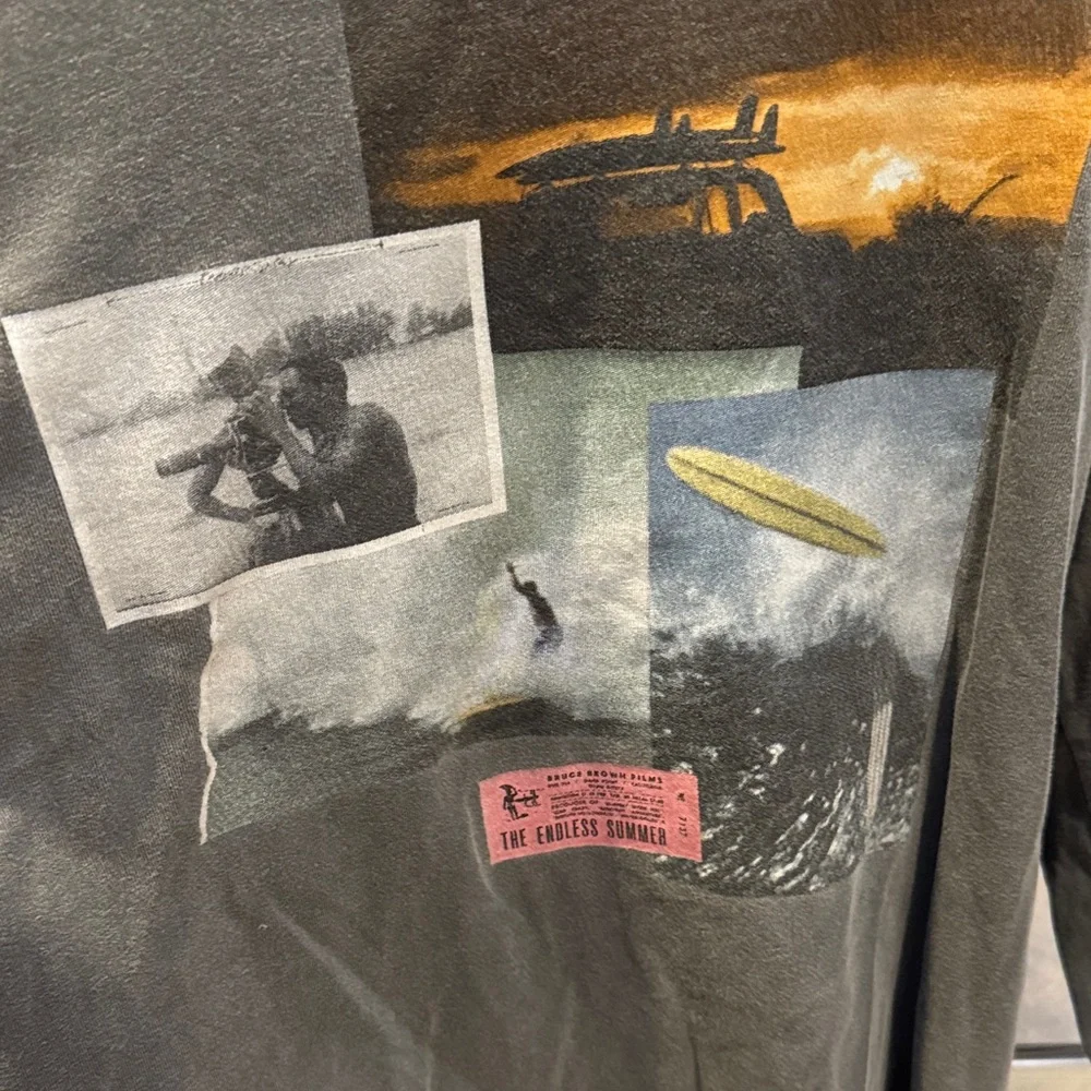 Outerknown Washed Charcoal Long Sleeve Graphic Tee - Picture 3 of 5